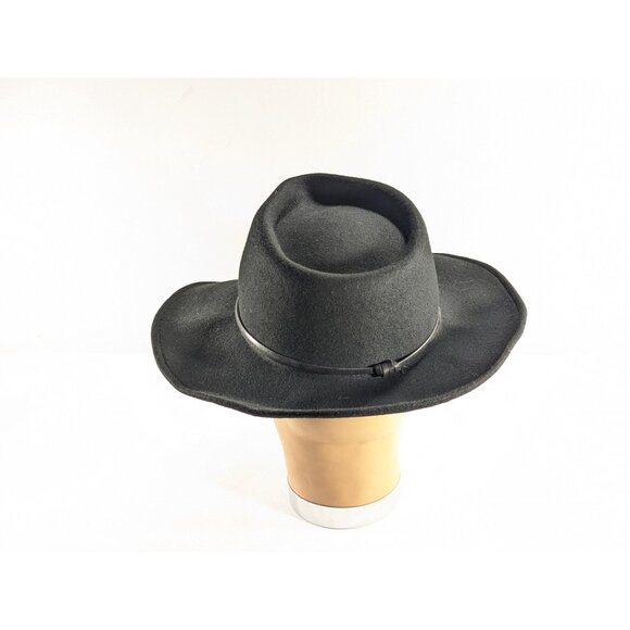Vintage Black wool cowboy hat by Andre Canadian hat Montreal Canada 56 cm, - Picture 5 of 10